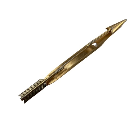 Vintage Swank Arrow Tie Bar Pierced Look 1940’s 1950’s Gold Silver Tone - Picture 2 of 10
